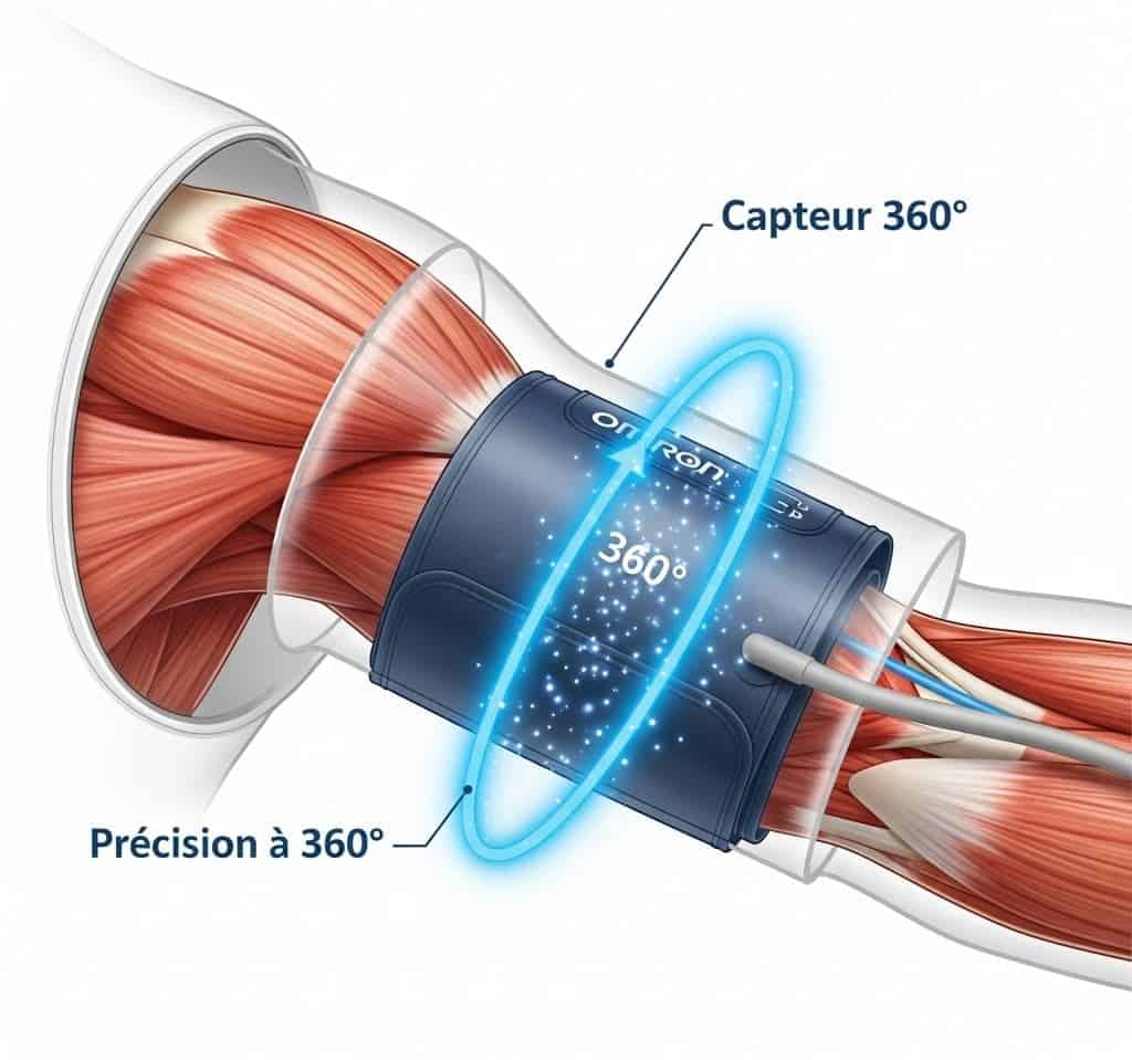 Illustrations de Tension-Santé sur le brassard Intellisence Omron